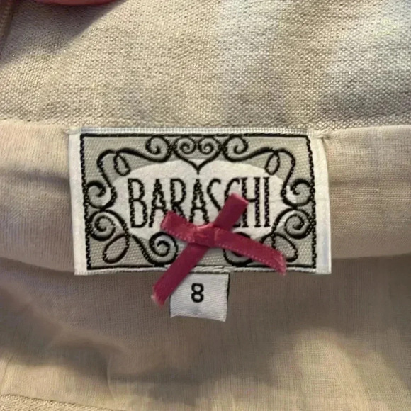 Anthropologie Yoana Baraschi Draped Sash Linen Blend Skirt Size 8 Gold Shimmer - Picture 12 of 15